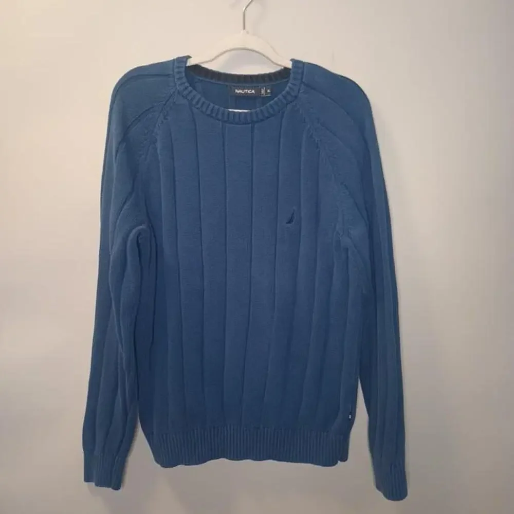 Nautica blue ribbed knit sweater